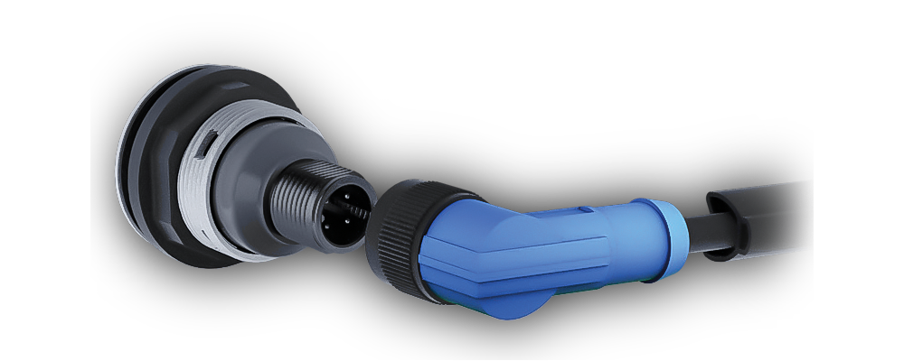 The picture shows the M12 plug connection in more detail.