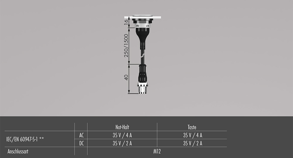 Einbautiefenmasse Shortron M12
