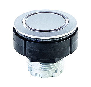 Ein grauer Drucktaster