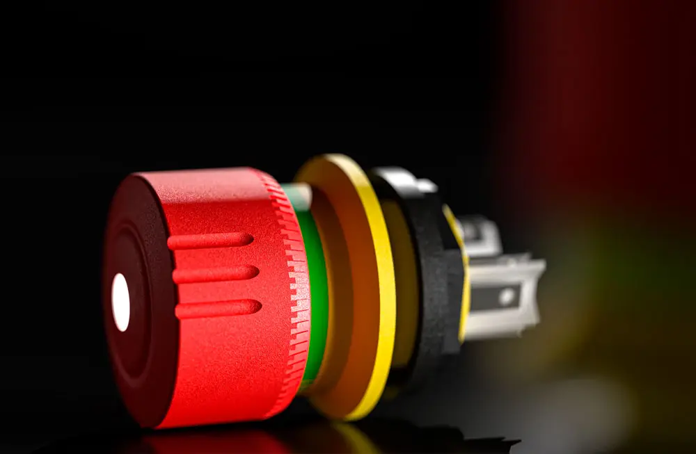 This picture shows an emergency stop button.