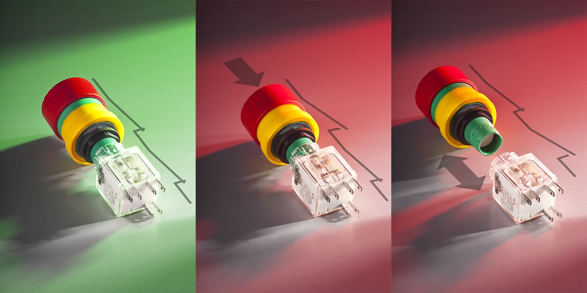 Funktion der selbstüberwachenden Not-Halt-Geräte